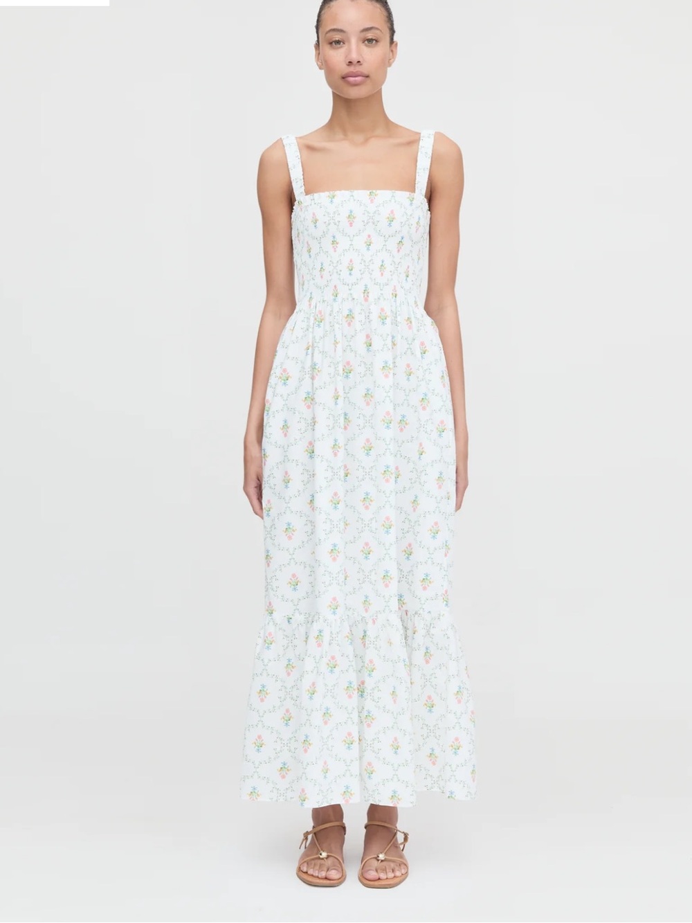 Hill House Home Anjuli Nap Dress - Pastel Trellis Cotton